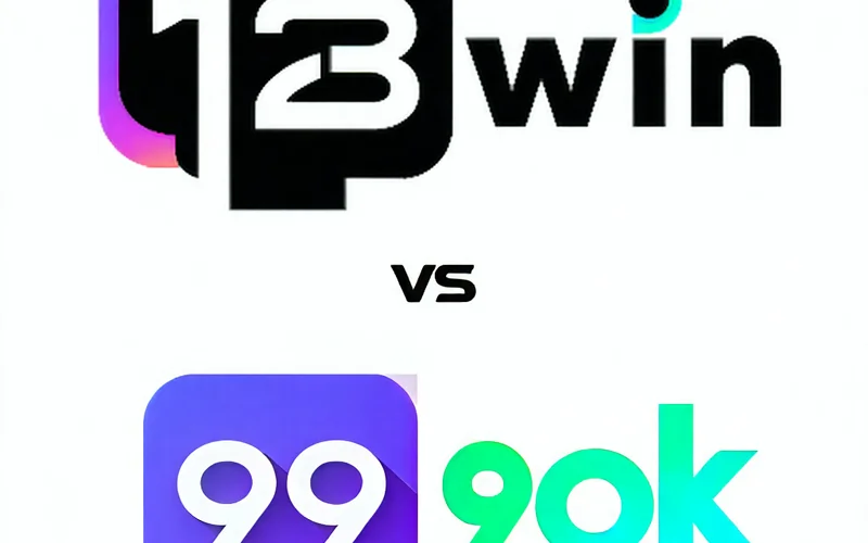 Logo thương hiệu 99ok và 123WIN đặt cạnh nhau, thể hiện mối quan hệ đối tác và liên kết chiến lược