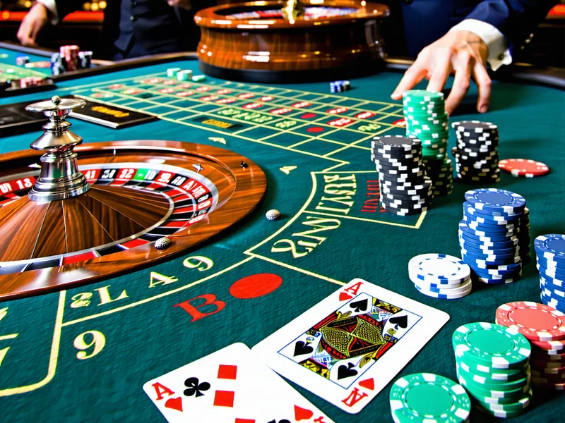 Hình ảnh sòng bạc trực tuyến với các trò bài Baccarat, Roulette, Blackjack tại 123WIN.