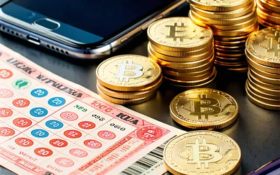 Vé số và đồng tiền vàng, tượng trưng cho các trò chơi xổ số và lô đề tại 123WIN