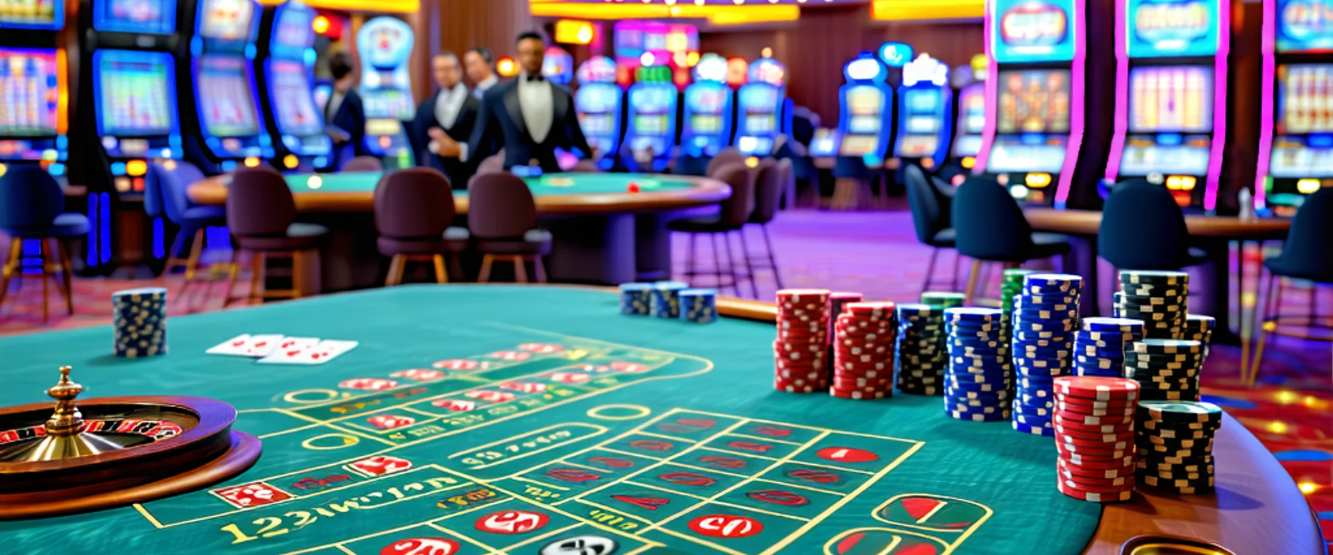 Hình ảnh sòng bạc trực tuyến 123WIN với các trò chơi đa dạng và không khí sôi động