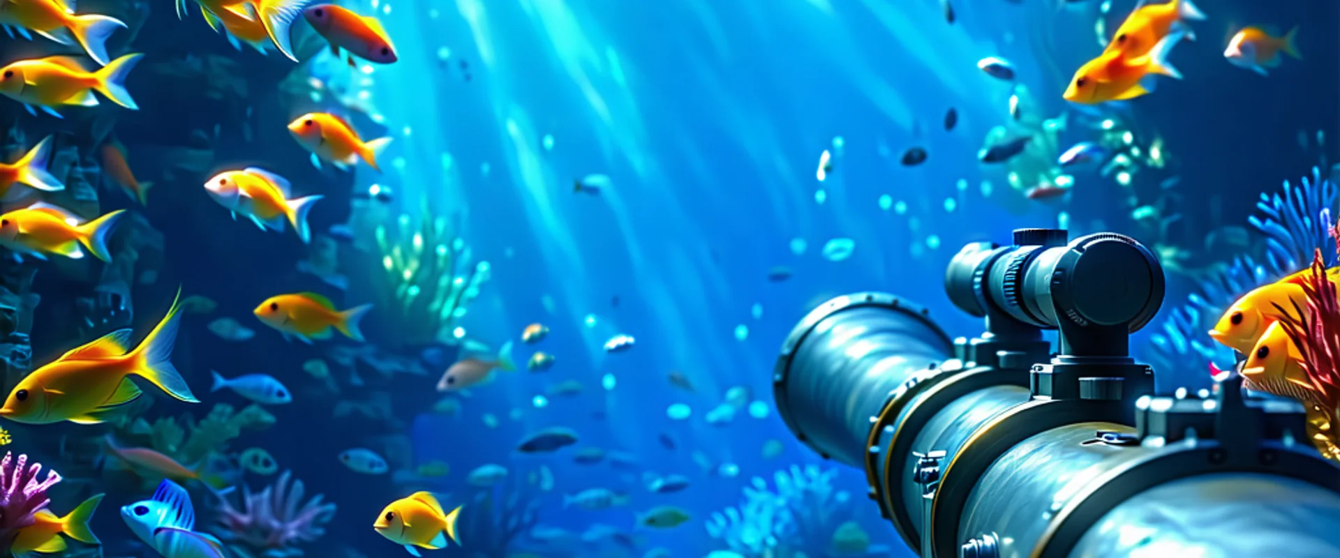 Hình ảnh đại dương rực rỡ với các loài cá và hiệu ứng bắn cá tại 123WIN