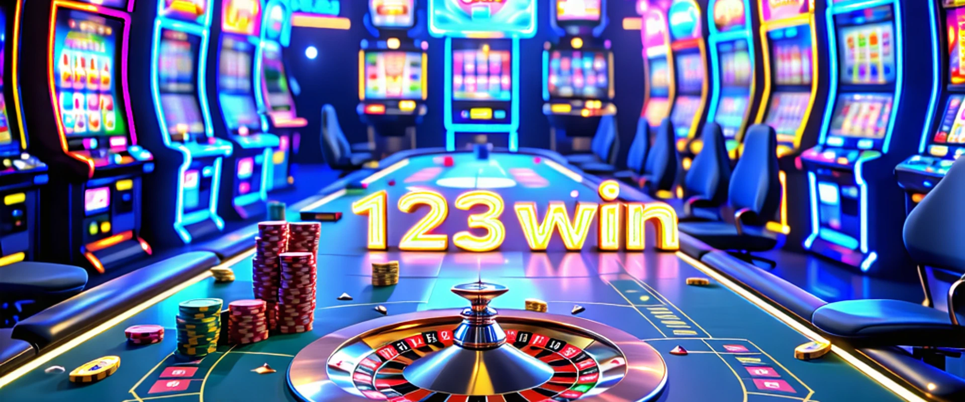 Hình ảnh tổng quan về các trò chơi hot tại 123WIN, bao gồm sòng bạc trực tuyến, cá cược thể thao, slot game, bắn cá và logo 99ok.