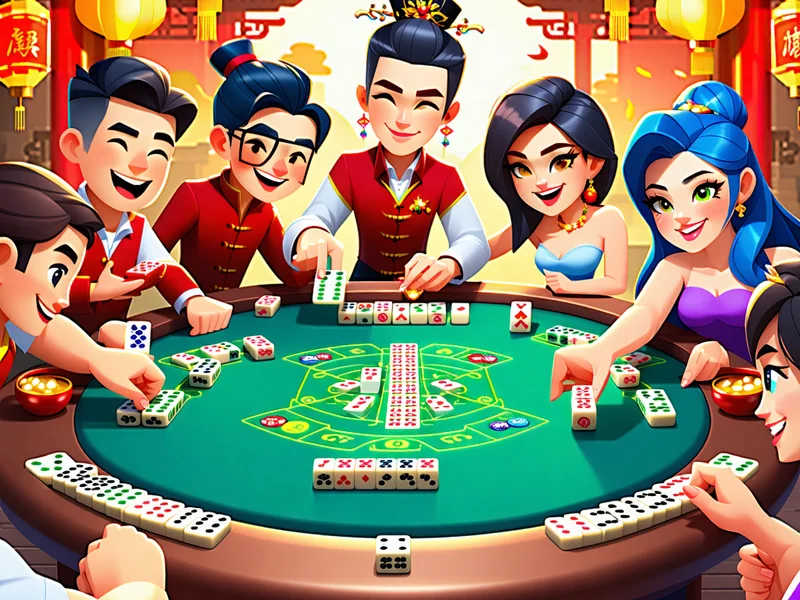 Nhóm người chơi mạt chược vui vẻ tương tác trong môi trường trực tuyến 123WIN