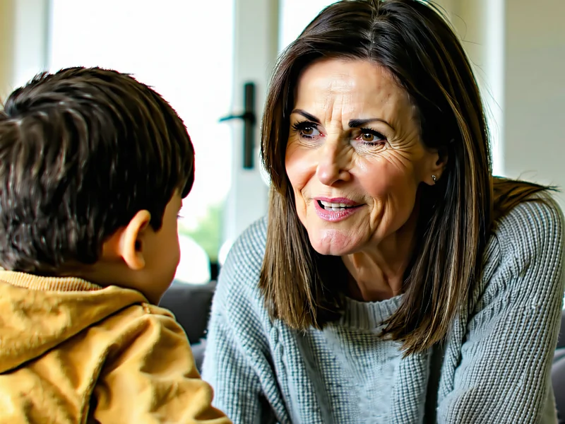 Hình ảnh một người lớn đang trò chuyện với một đứa trẻ, minh họa tầm quan trọng của việc giao tiếp cởi mở và giám sát để bảo vệ trẻ khỏi cá cược trực tuyến.